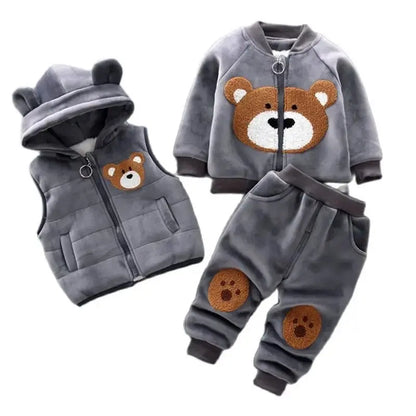 Cozy Bear Fleece Outfit Set - Chicchar Fashion