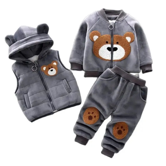 Cozy Bear Fleece Outfit Set - Chicchar Fashion