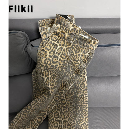 Flikii Urban Wild: Vintage Leopard High-Waist Jeans