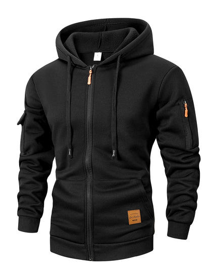 Slim Polyester Zip Hoodie