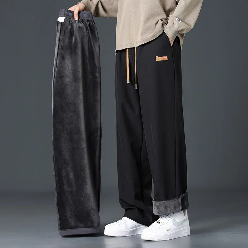 VelvetEase Men's Fleece Crop Pants - Autumn/Winter Wear