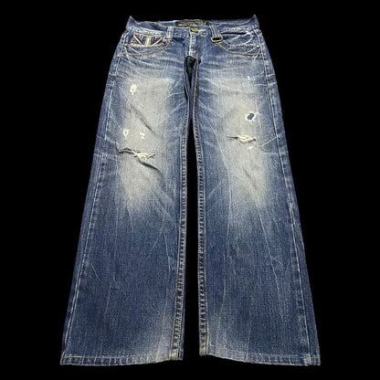Y2K High Waist Embroidered Jeans
