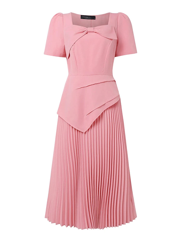 Polyester Square Midi Dress
