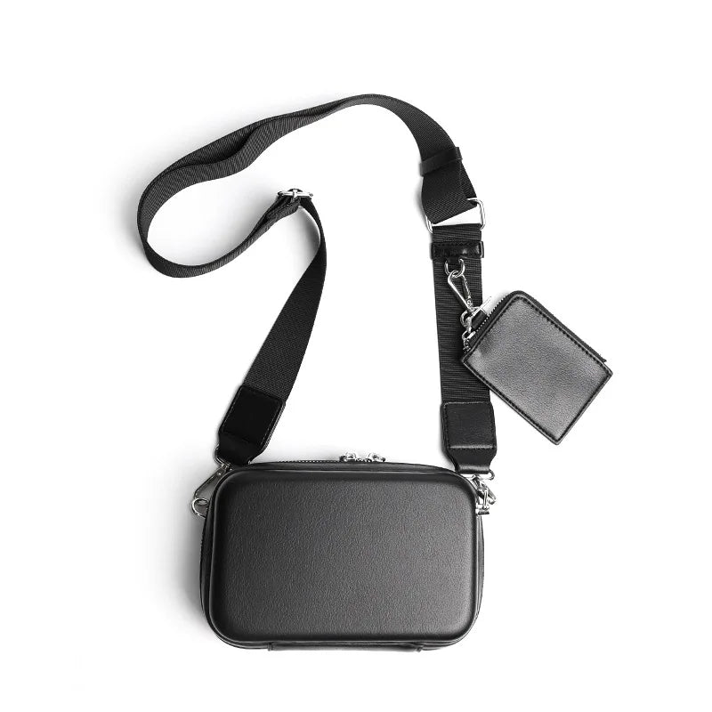 Fashion Box Shape Men Crossbody Bags Luxury Brand Design Crossbody Shoulder Bag Men Trendy 2 in 1 Small Square Bag Male Handbag - Chicchar Fashion