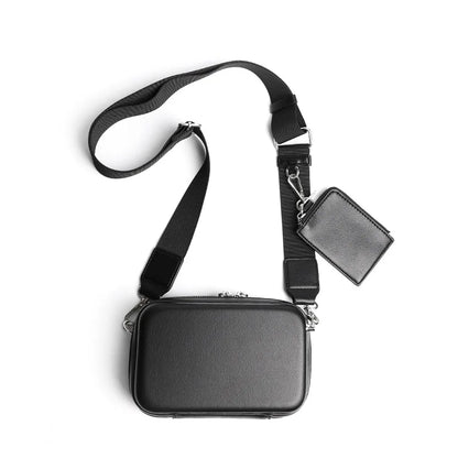 Fashion Box Shape Men Crossbody Bags Luxury Brand Design Crossbody Shoulder Bag Men Trendy 2 in 1 Small Square Bag Male Handbag - Chicchar Fashion