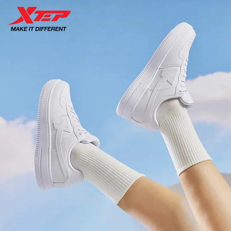 Xtep Women Men Skateboarding Shoes Non-Slip Casual White Couple Skate Sneakers Male Female Luxury Brand Shoes 881219319851 - Chicchar Fashion