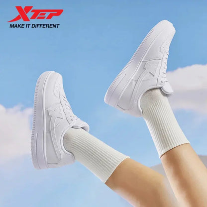 Xtep Women Men Skateboarding Shoes Non-Slip Casual White Couple Skate Sneakers Male Female Luxury Brand Shoes 881219319851 - Chicchar Fashion