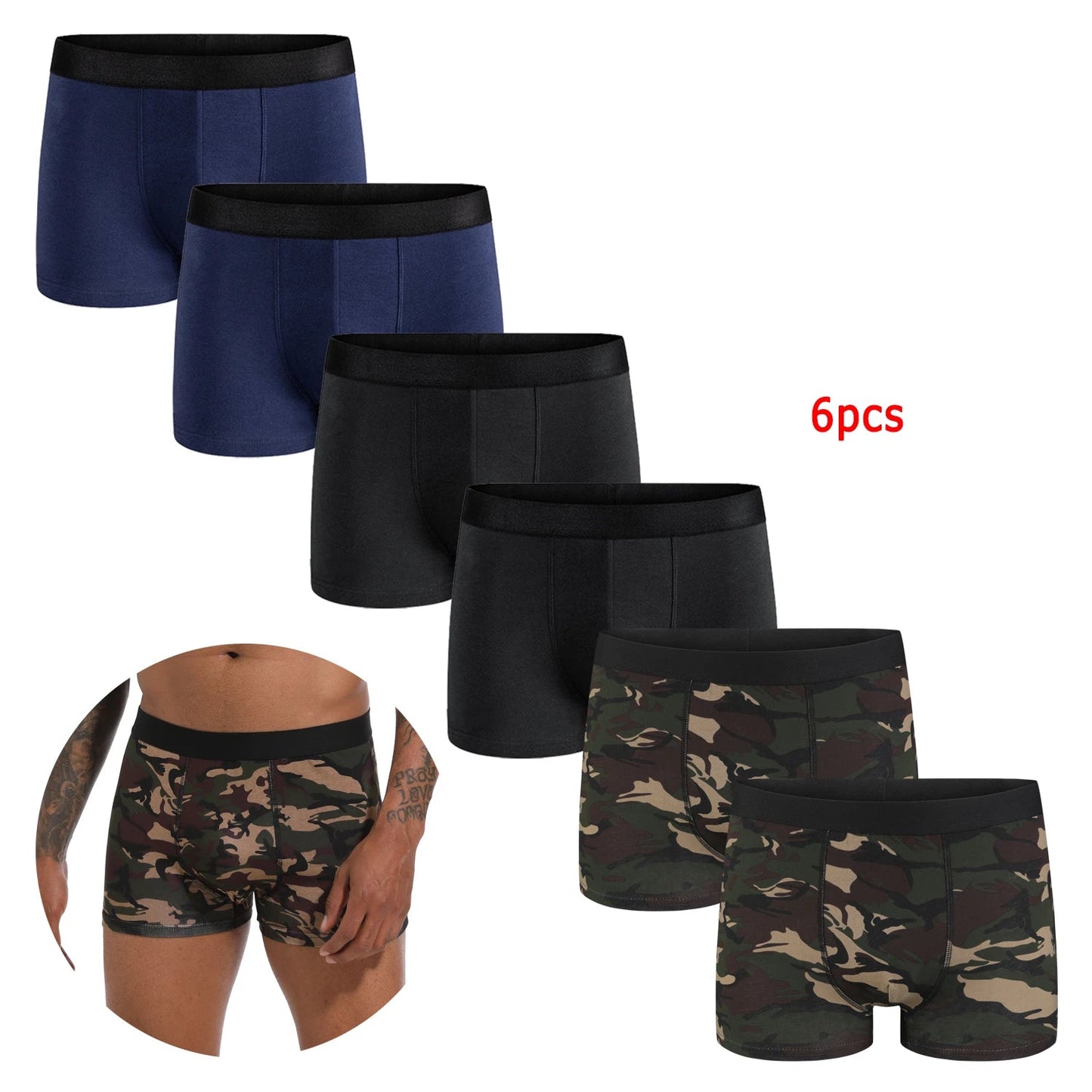 6pc Cotton Men Boxer Set Chicchar Fashion