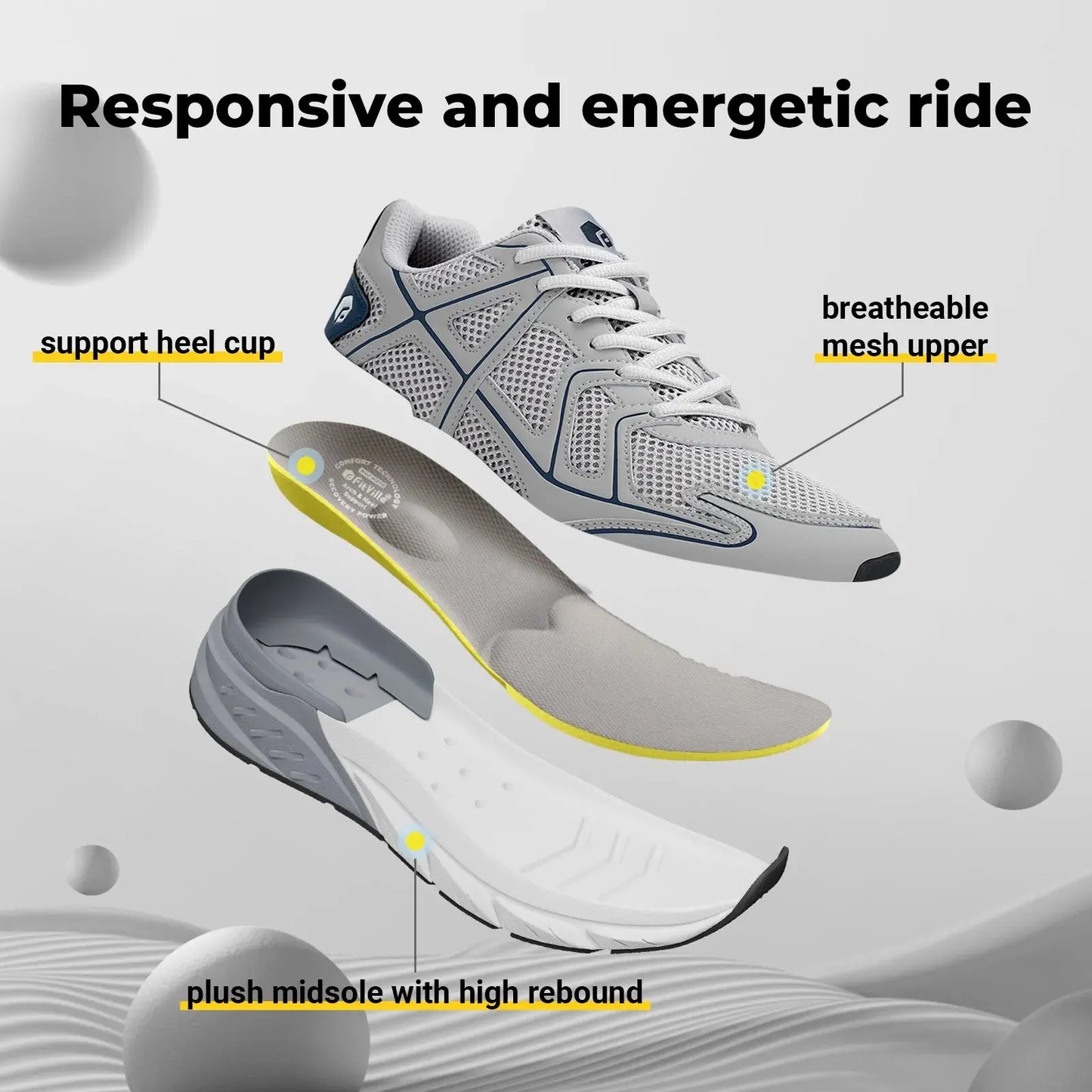 Fittington Walking Shoes For Men Wide Width Thicker Cushioning Sneaker Extra Wide Shoes Men Bouncy Shoe Workout Gym Athletic - Chicchar Fashion