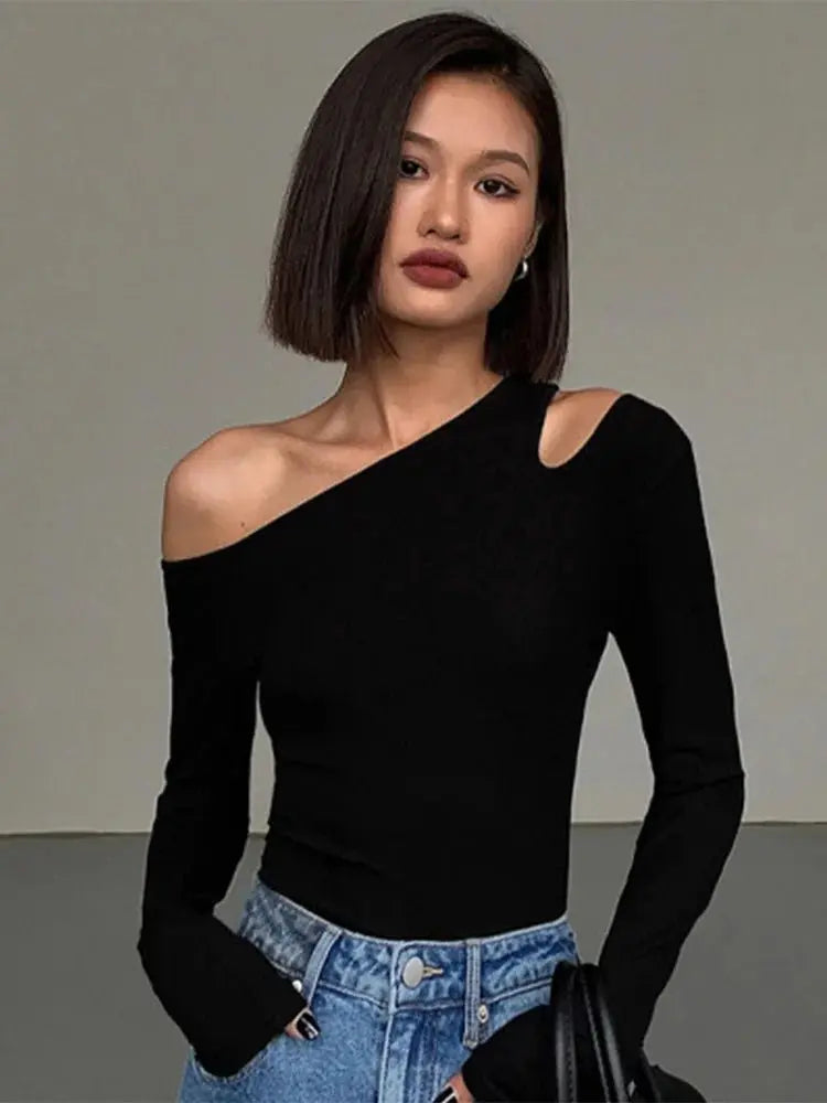 Chic Off-Shoulder Crop Top - Chicchar Fashion