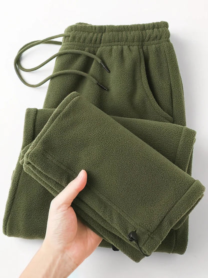 Vintage Cozy Men's Fleece Wide-Leg Joggers