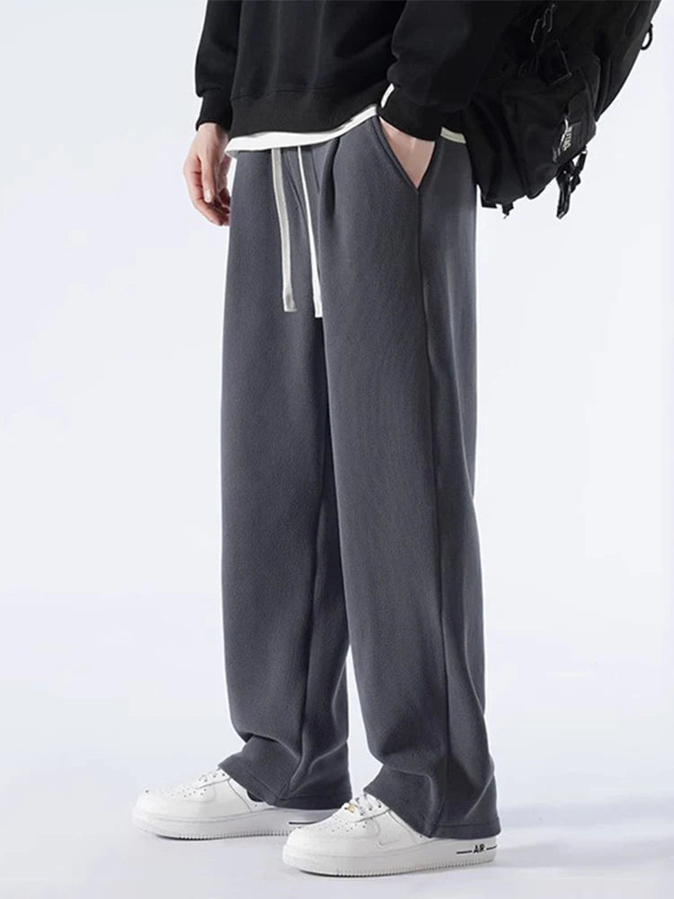 Men's Fleece Wide Leg Pants