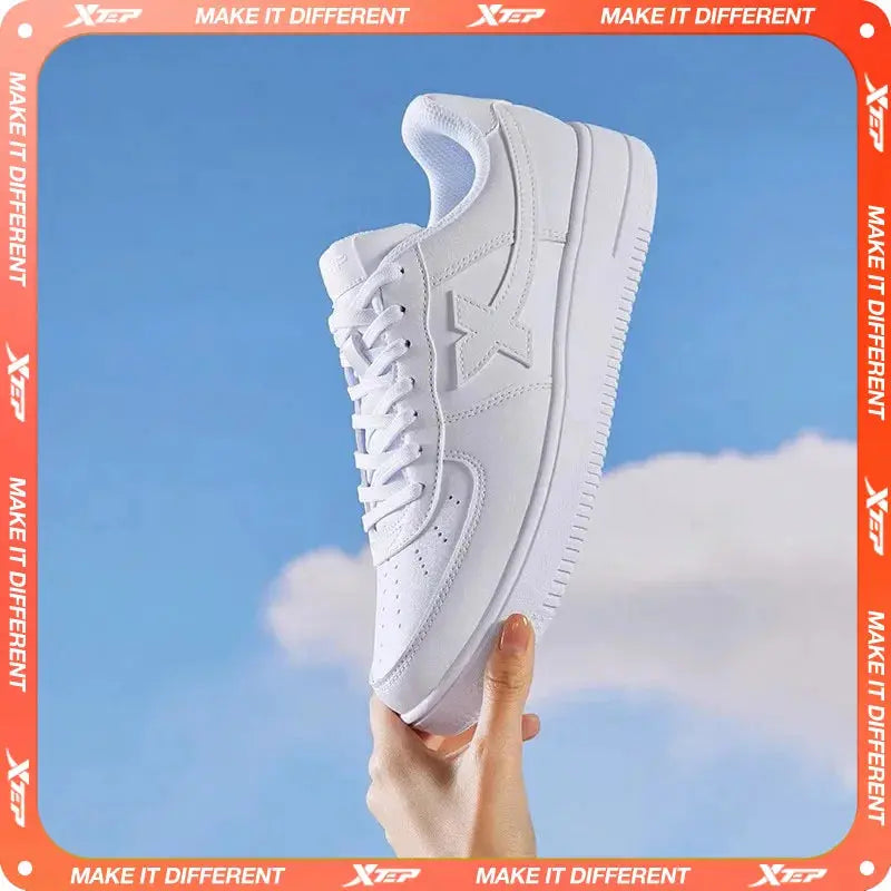 Xtep Women Men Skateboarding Shoes Non-Slip Casual White Couple Skate Sneakers Male Female Luxury Brand Shoes 881219319851 - Chicchar Fashion