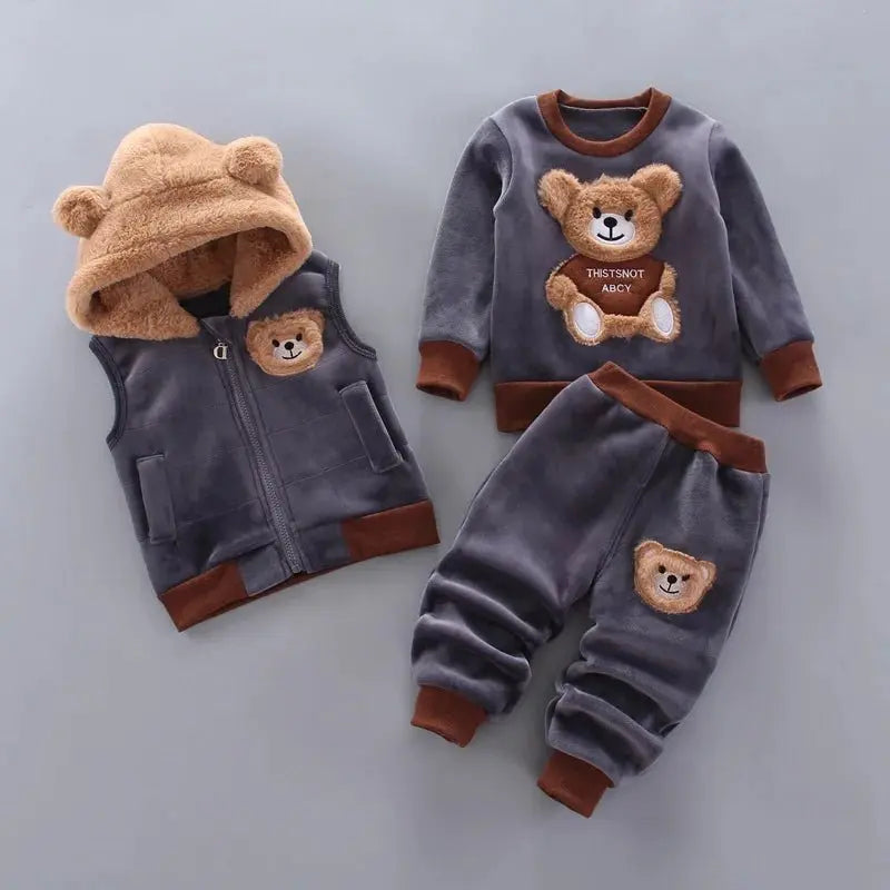 Cozy Bear Fleece Outfit Set - Chicchar Fashion