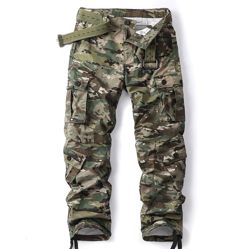Camo Cargo Straight Leg Pants