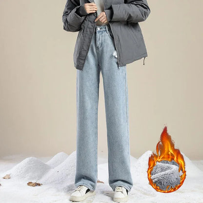 Fleece Lined High Waist Jeans