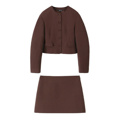 Polyester Short Jacket & Skirt