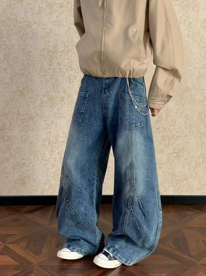 Patchwork Baggy Cotton Jeans