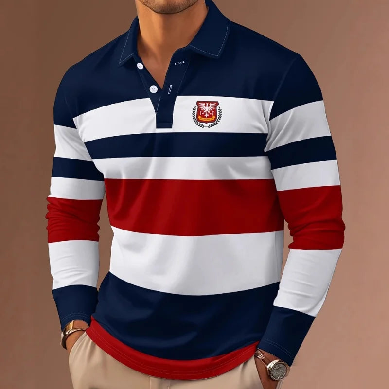 Polyester Stripe Polo Shirt