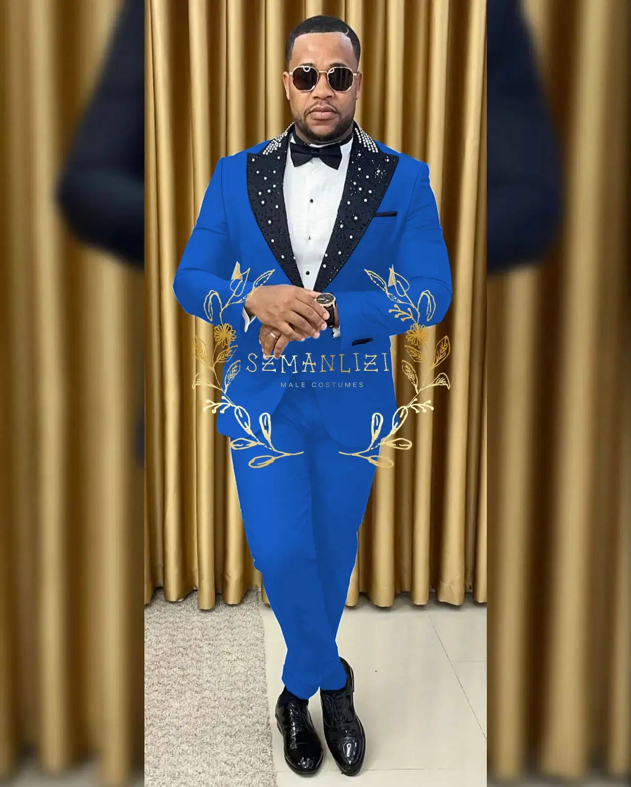 Black Beaded Lapel Tuxedo