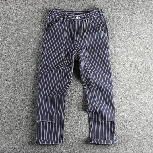 BlueStripe Khaki Cotton Cargo Overalls for Men
