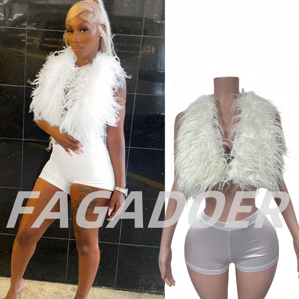 Fur Patchwork Tank & Shorts