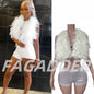Fur Patchwork Tank & Shorts