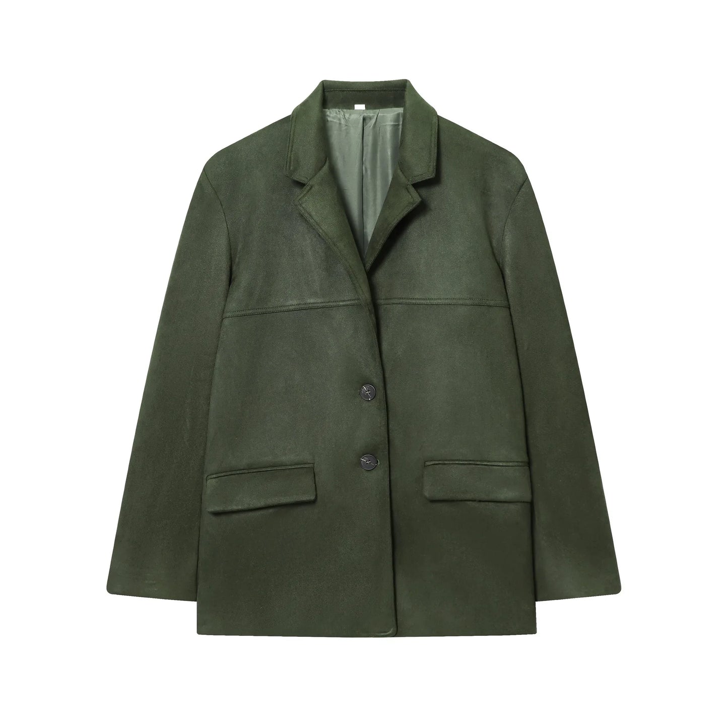 Faux Suede Blazer Shorts Set