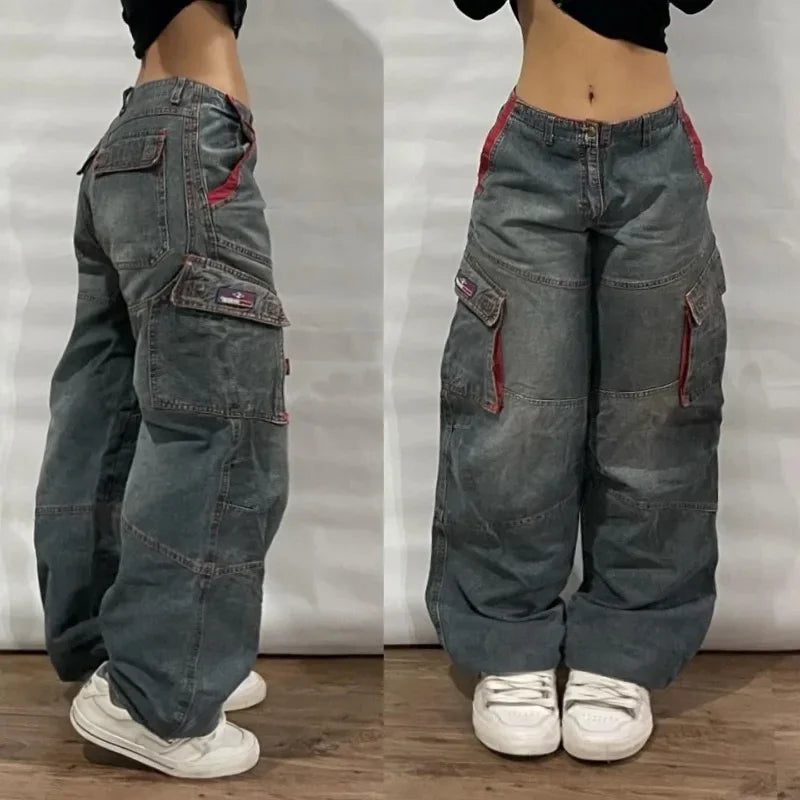 Embroidery Baggy Denim Jeans