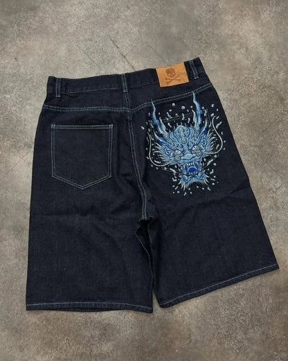 Oversized Washed Denim Shorts