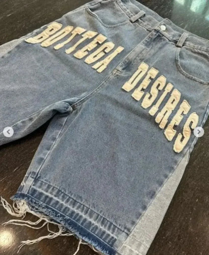 Skateboard Denim Wide Shorts