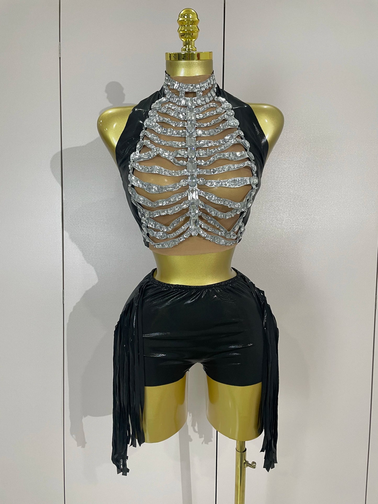 Rhinestone Mesh Club Set