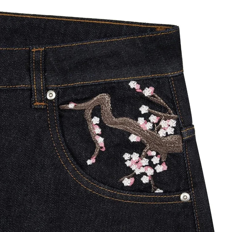 Cherry Blossom Baggy Denim