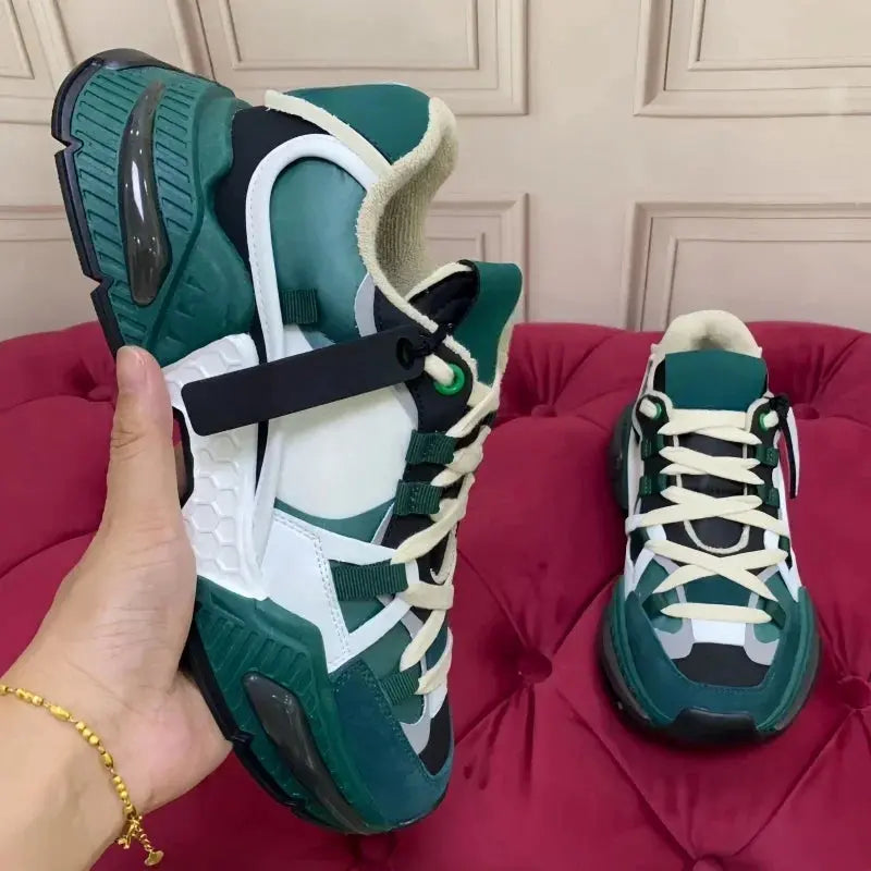 Fashion Sneakers Men Women Neutral Comfort Breathable Round Toe Flats Patchwork Thick Sole Outdoor Sports Casual Walking Shoes - Chicchar Fashion