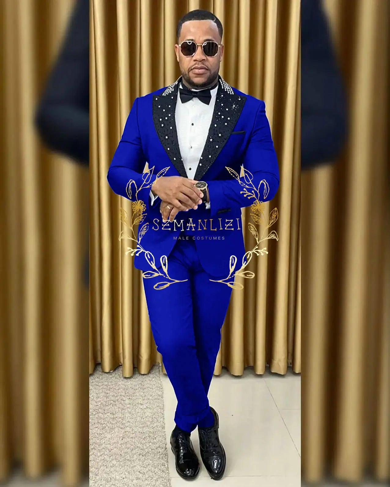 Black Beaded Lapel Tuxedo