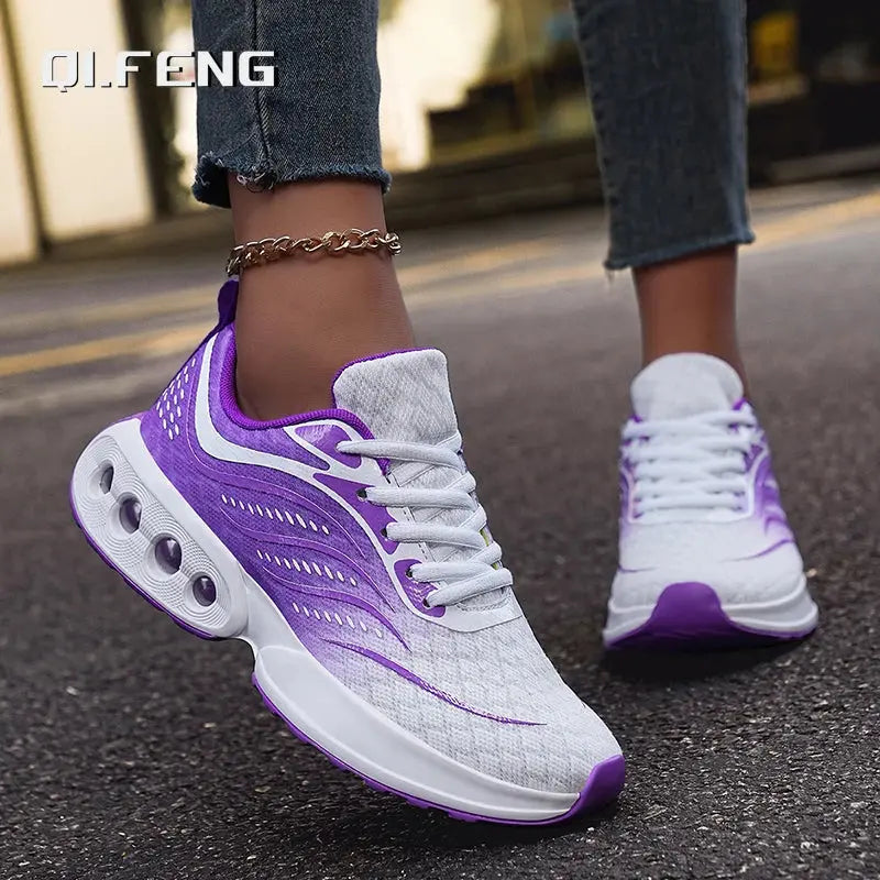 Spring and Autumn New Air cushioned Women's Shoes Mesh Breathable and Lightweight Sneaker Fashionable Casual Running Footwear - Chicchar Fashion