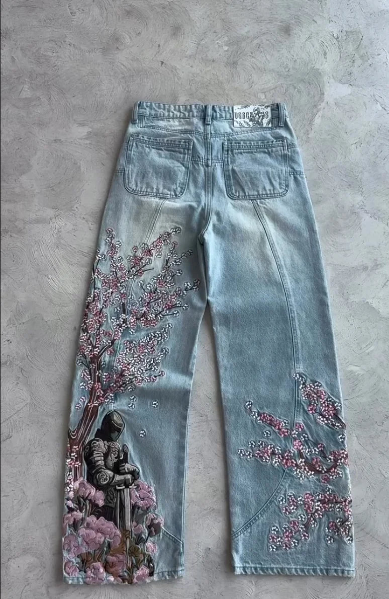 Cherry Blossom Denim Jeans