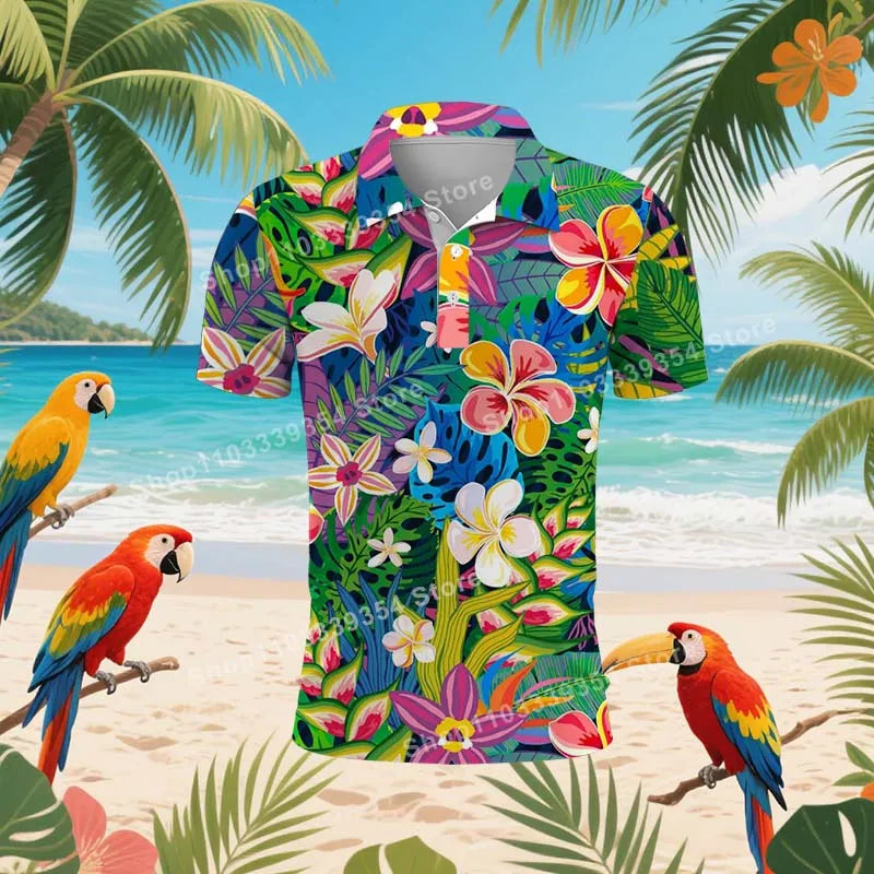 Polyester Hawaiian Golf Polo