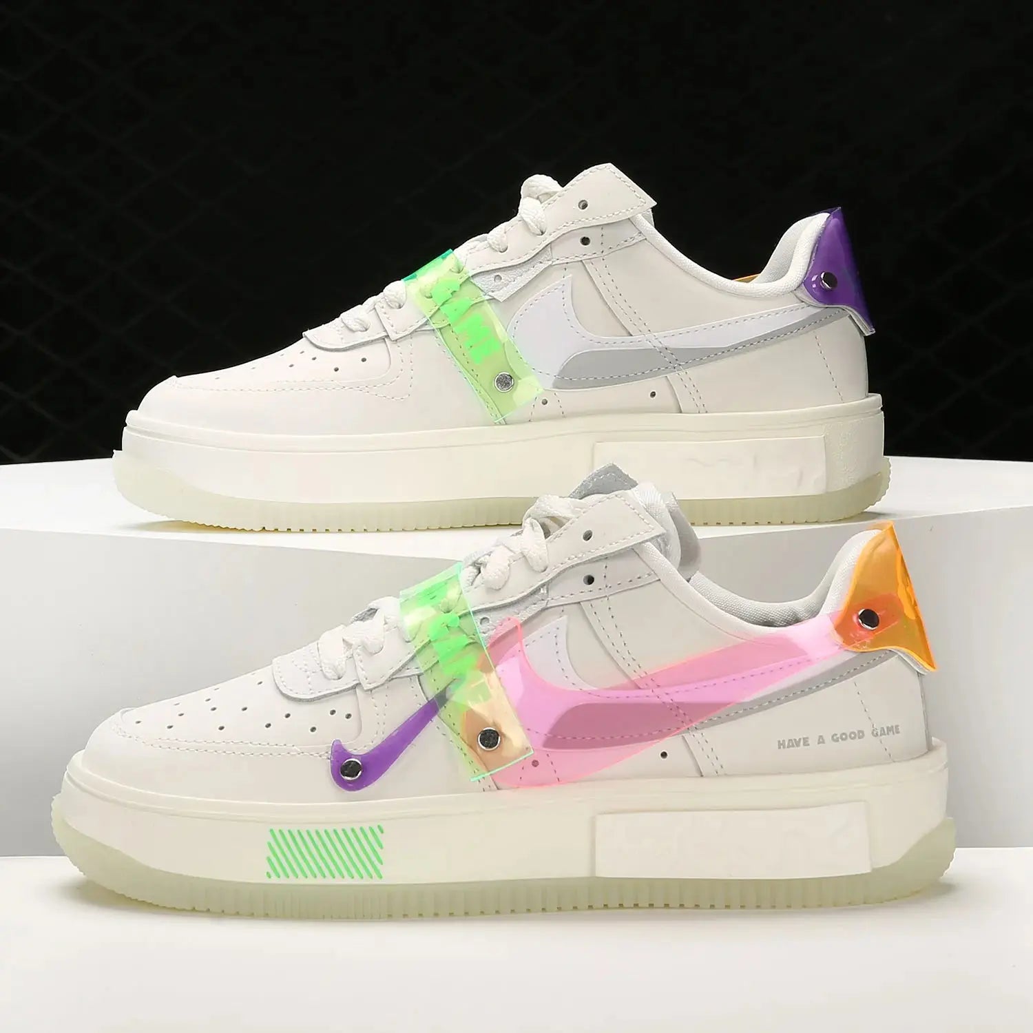 Nike Authentic Women's Air Force 1 AF1 Low-Top Skate Shoes DO2332-111 - Chicchar Fashion