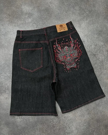 Oversized Washed Denim Shorts