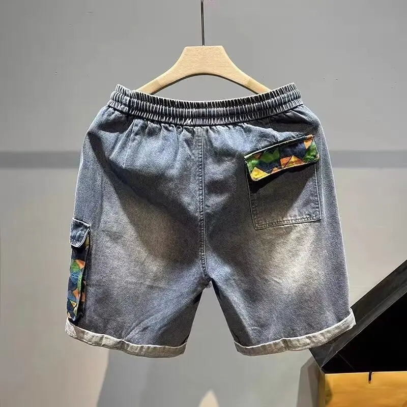Denim Pinch Shorts Polyester