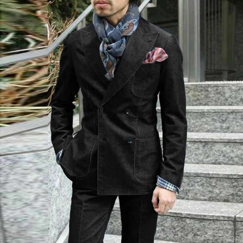 Slim Denim Suit Jacket Set