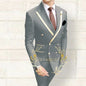 Double Breasted Navy Slim Suit