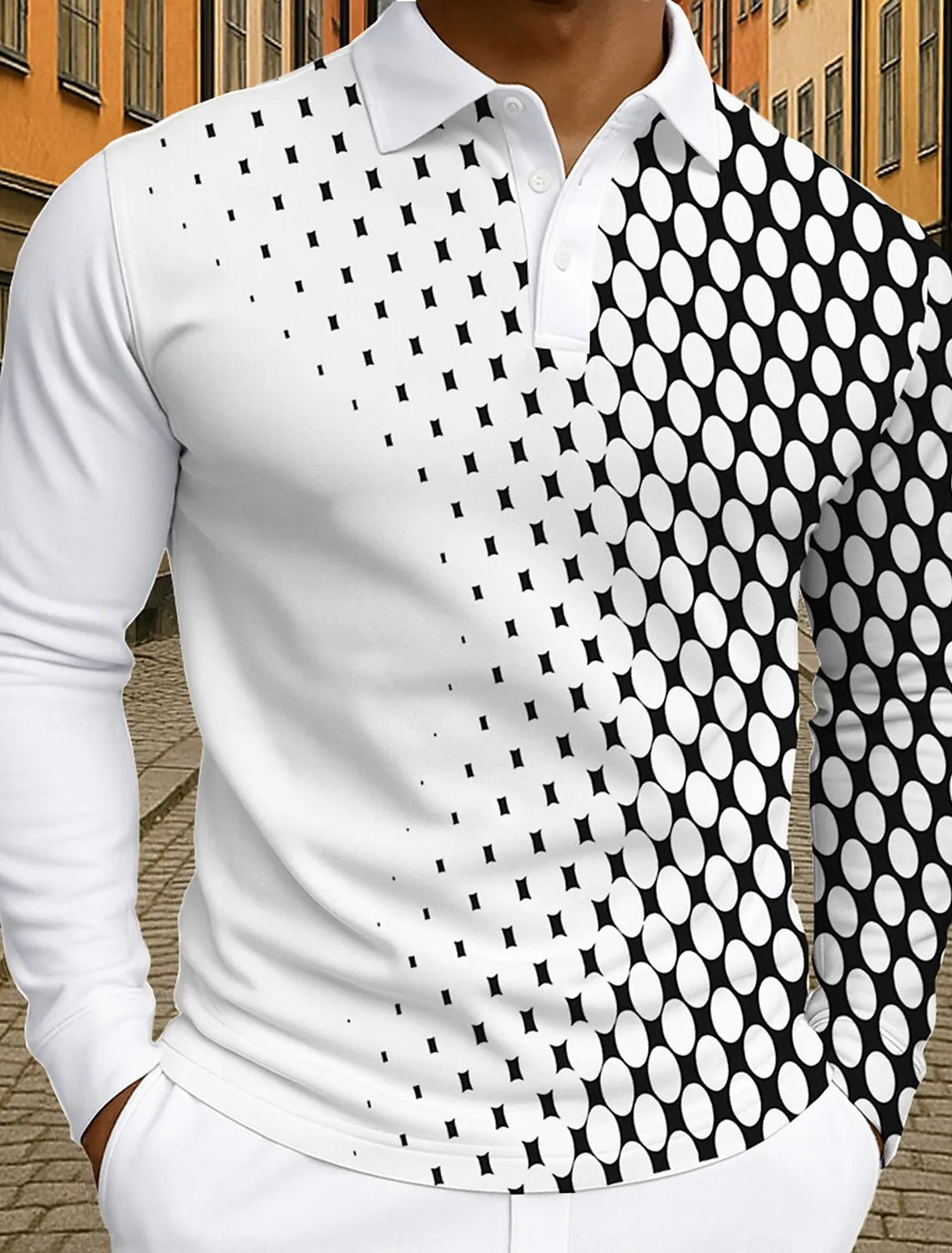 Geometric Print Men's Polo