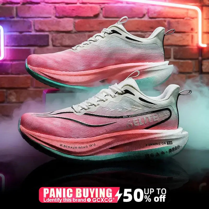 Men  Running Shoes Carbon Board Speciality Marathon Sports Breathable Lightweight Women's Comfortable Athletic Nonskid Sneakers - Chicchar Fashion