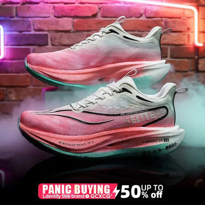 Men  Running Shoes Carbon Board Speciality Marathon Sports Breathable Lightweight Women's Comfortable Athletic Nonskid Sneakers - Chicchar Fashion