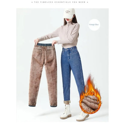 Y2K Fleece-Lined Baggy Jeans