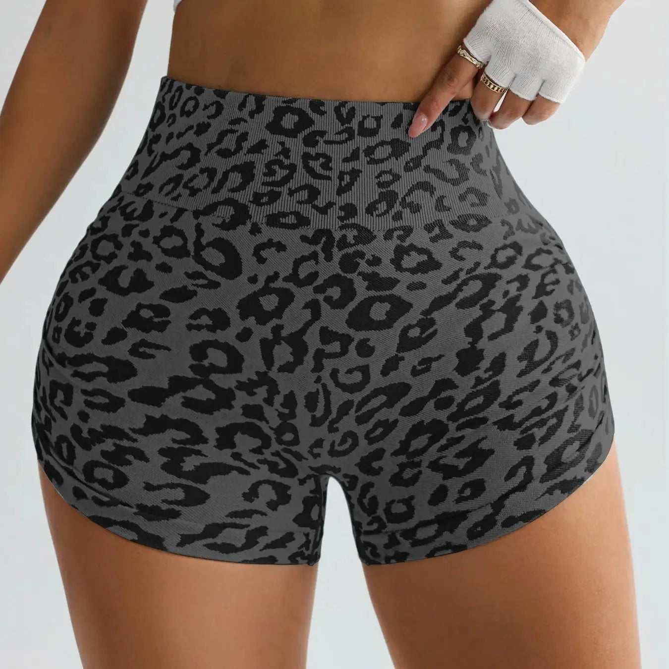 High Waist Leopard Yoga Shorts