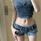 Womens Micro Mini Denim Shorts