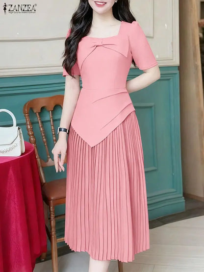 Polyester Square Midi Dress